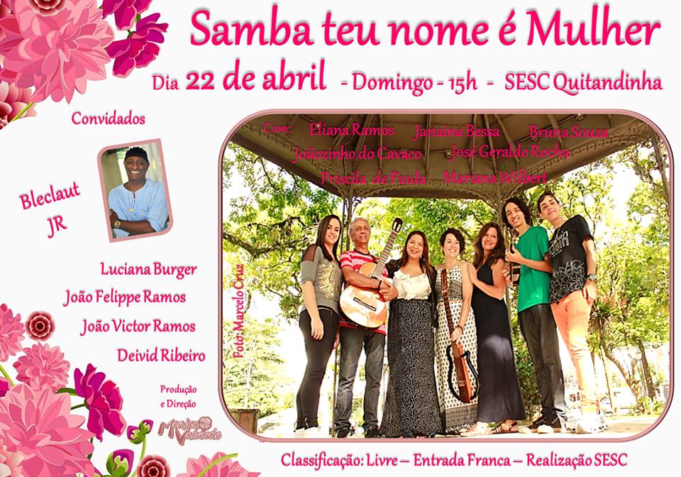 ‘Samba teu nome é Mulher 2018’ acontece domingo no SESC Quitandinha