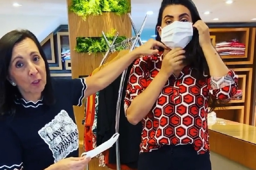 Lojas da Rua Teresa produzem máscaras nesta pandemia de Covid-19