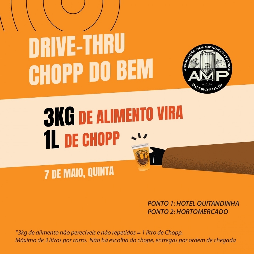 Microcervejarias de Petrópolis promovem o drive thru  “Chopp do Bem”