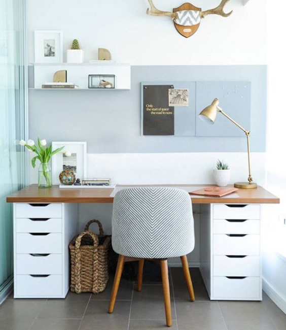 Home Office com escrivaninha pequena – Dicas e inspirações