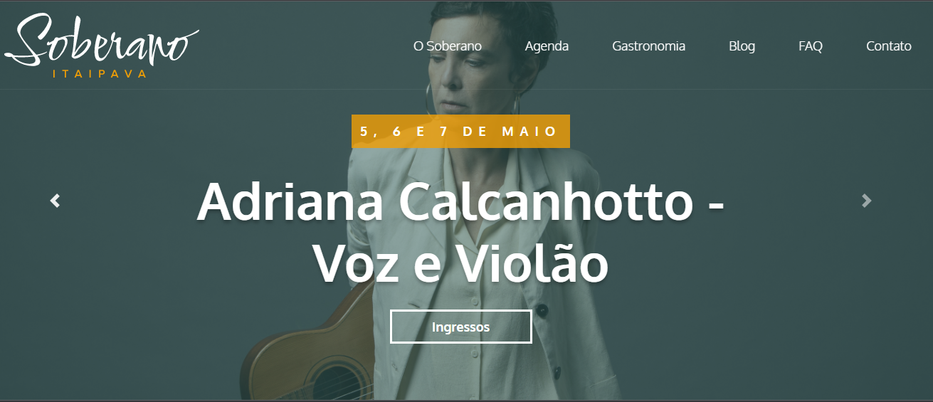 Adriana Calcanhoto faz shows neste fim de semana inaugurando a Soberano em Itaipava